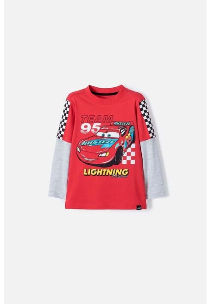 Camiseta Cars Manga Larga Multicolor Para Niño 2T A 5T 2T