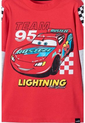 Camiseta Cars Manga Larga Multicolor Para Niño 2T A 5T 2T