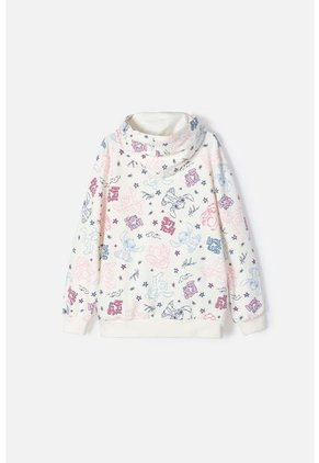 Chaqueta De Stitch Marfil Con Capucha Para Niña 4