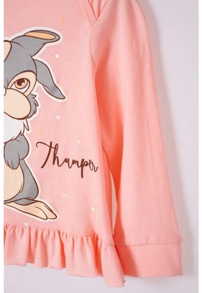 Pijama De Bambi Con Pantalón Largo Mandarina Y Marfil Para Bebé Niña 6-9