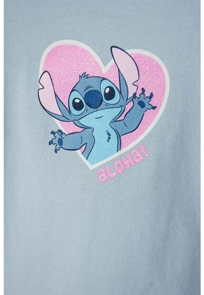 Camiseta De Stitch Azul Manga Larga Para Niña 2T A 5T 2T