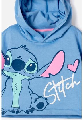 Camiseta De Stitch Con Capucha Azul Para Niña 4