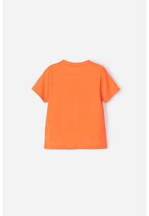Camiseta De Mickey Mouse Manga Corta Naranja Para Niño 3T