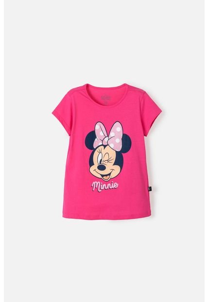 Camiseta De Minnie Mouse Fucsia Con Detalles Brillantes Para Niña 4