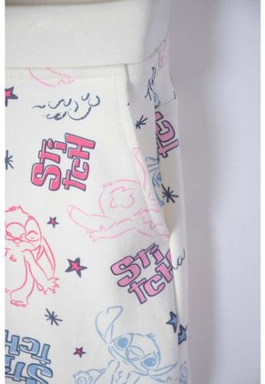 Jogger De Stitch Marfil Con Elástico En Cintura Para Niña 6