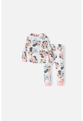 Pijama De Minnie Mouse Multicolor Con Pantalón Largo Para Bebé Niña 6-9