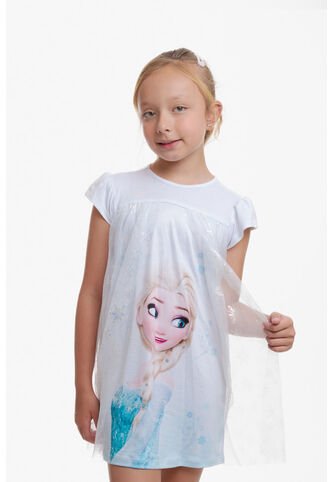 Pijama De Frozen Tipo Batola Con Tull Blanco Para Niña 4 Disney