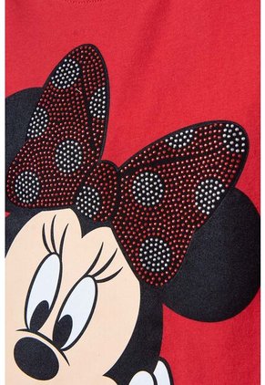 Camiseta De Minnie Mouse Roja Estampada Para Niña De 2T A 5T 3T