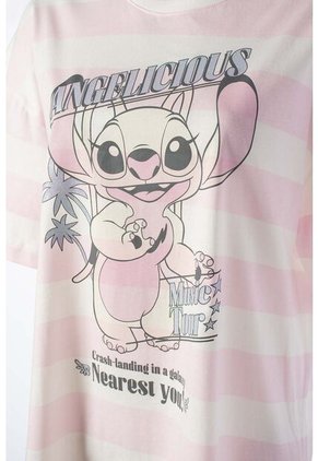 Camiseta De Lilo Y Stitch Oversized Fit Para Mujer