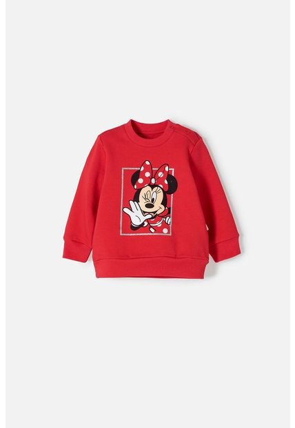 Buzo Minnie Mouse Cerrado Rojo Para Bebé Niña 3-6