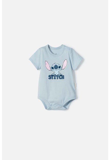 Body De Lilo Y Stitch Azul Con Ajuste En Entrepierna Para Bebé Niña 3-6