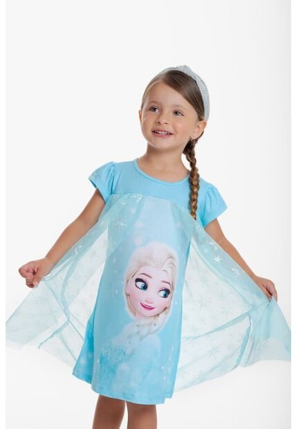 Pijama De Frozen Tipo Batola Azul Para Niña 2T A 5T 4T
