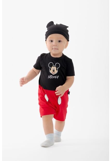 Enterizo De Mickey Mouse Con Broches Multicolor Para Bebé Niño 9-12