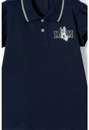 Camiseta De Minnie Mouse Azul Tipo Polo Para Niña 10