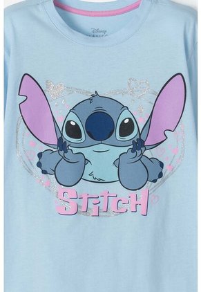 Camiseta De Stich Azul Con Brillo Para Niña 10
