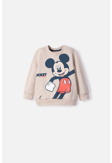Buzo De Mickey Mouse Caqui Estampado En Frente Para Bebé Niño 3-6