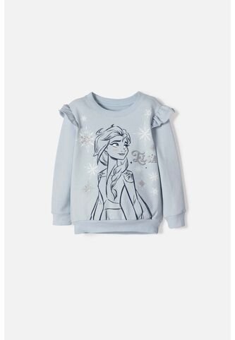 Buzo De Frozen Cerrado Azul Para Niña 2T A 6T 4T Disney