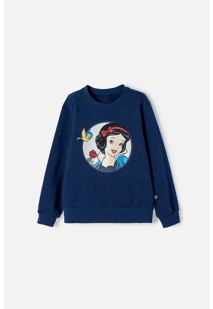 Buzo De Blancanieves Azul Estampado En Frente Para Niña 4