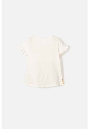 Camiseta De Minnie Mouse Manga Corta Marfil Para Niña 2T A 5T 3T