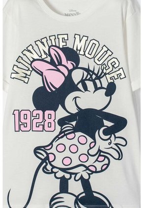 Camiseta De Minnie Mouse Marfil Manga Corta Para Niña 4
