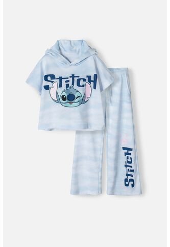 Conjunto De Lilo Y Stitch Azul De Pantalón Largo Para Niña 12 Disney