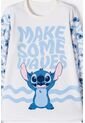 Pijama De Stitch Con Pantalón Marfil Para Niña 10 de Disney