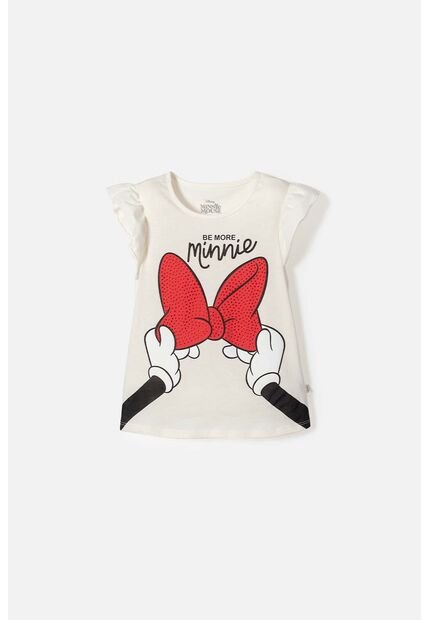 Camiseta De Minnie Mouse Manga Corta Multicolor Para Niña 4