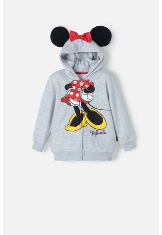 Buzo De Minnie Mouse Gris Con Capucha Para Niña 2T A 5T 5T Disney