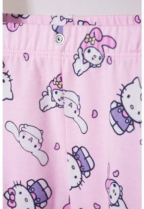 Pijama De Hello Kitty Blanca Y Rosada De Camiseta Manga Larga Para Bebé Niña 12-18