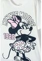 Camiseta De Minnie Mouse Marfil Manga Corta Para Niña 10 de Disney