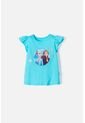 Camiseta De Frozen Manga Corta Azul Para Niña 2t A 5t 5T de Disney