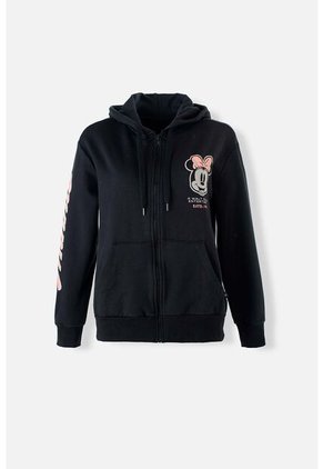 Buzo De Minnie Mouse Con Capucha Negro Para Mujer L