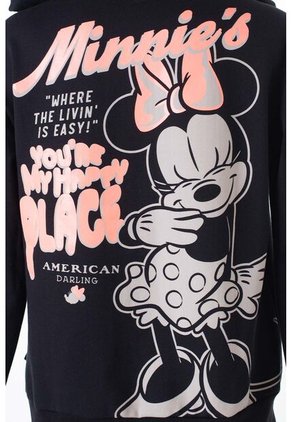 Buzo De Minnie Mouse Con Capucha Negro Para Mujer L