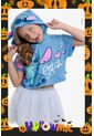 Camiseta De Stitch Con Capucha Azul Para Niña 12 de Disney