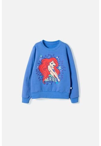 Buzo De La Sirenita Cuello Redondo Azul  Para Niña 4 Disney