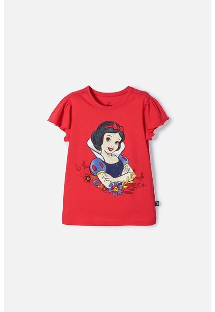 Camiseta De Blancanieves Roja Estampada En Frente Para Niña 10