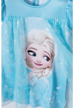 Pijama De Frozen Azul Tipo Batola Para Niña 2T A 5T 2T