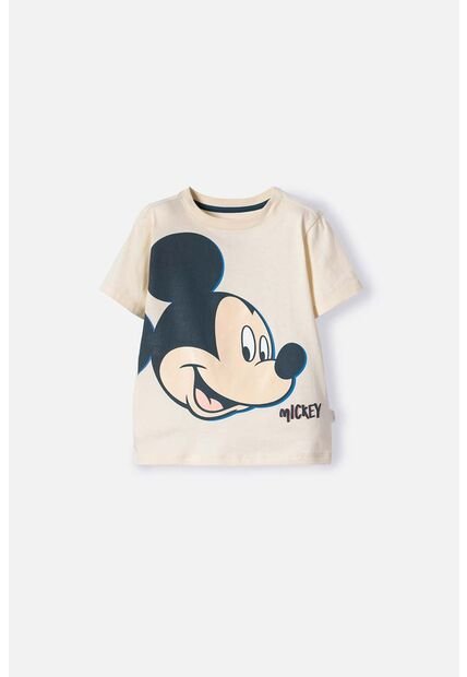 Camiseta De Mickey Mouse Marfil Oscuro Manga Larga Para Niño 2T A 5T 5T