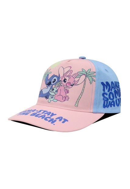 Gorra Lilo & Stitch Disney Original SKM-003 Niño Nama-stay At The Beach Rosa/azul