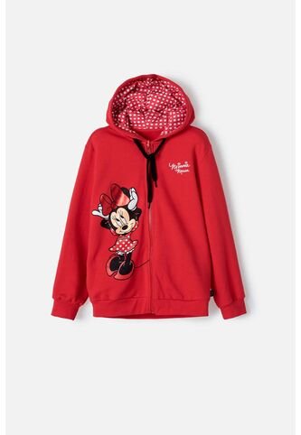 Buzo De Minnie Mouse Con Capucha Rojo Para Niña 12 Disney