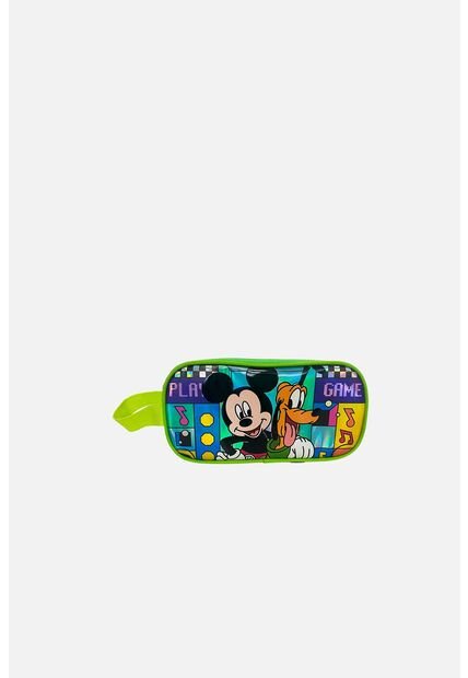Cartuchera Premium Azul/verde De Mickey Mouse Para Niño U