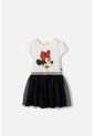 Vestido De Minnie Mouse Con Tull Marfil Para Niña 6 de Disney