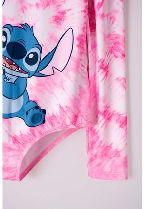 Vestido De Baño De Stitch Fucsia Manga Larga Para Niña 10