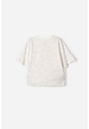 Camiseta De Stitch Manga Corta Marfil Para Niña 6