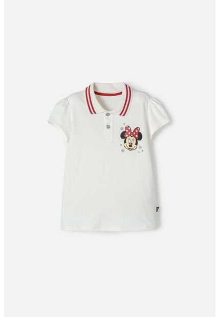 Polo De Minnie Mouse Marfil Con Botones Para Niña 8