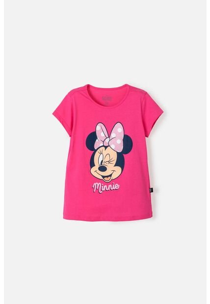 Camiseta De Minnie Mouse Fucsia Con Detalles Brillantes Para Niña 12