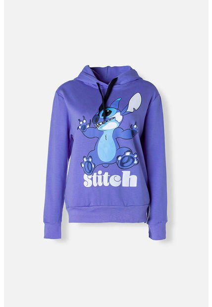 Buzo De Stitch Azul Hortensia Con Capucha Para Mujer S
