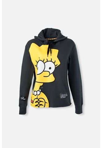 Buzo De Los Simpson Cerrado Con Capucha Gris Grafito Para Mujer Disney