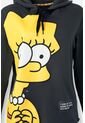 Buzo De Los Simpson Cerrado Con Capucha Gris Grafito Para Mujer XS de Disney