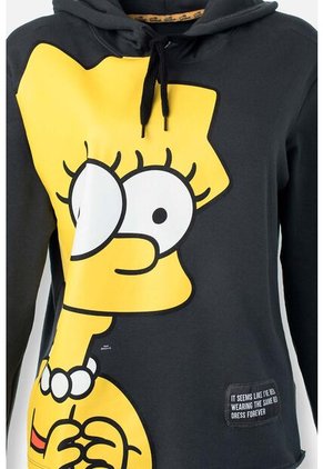 Buzo De Los Simpson Cerrado Con Capucha Gris Grafito Para Mujer XS